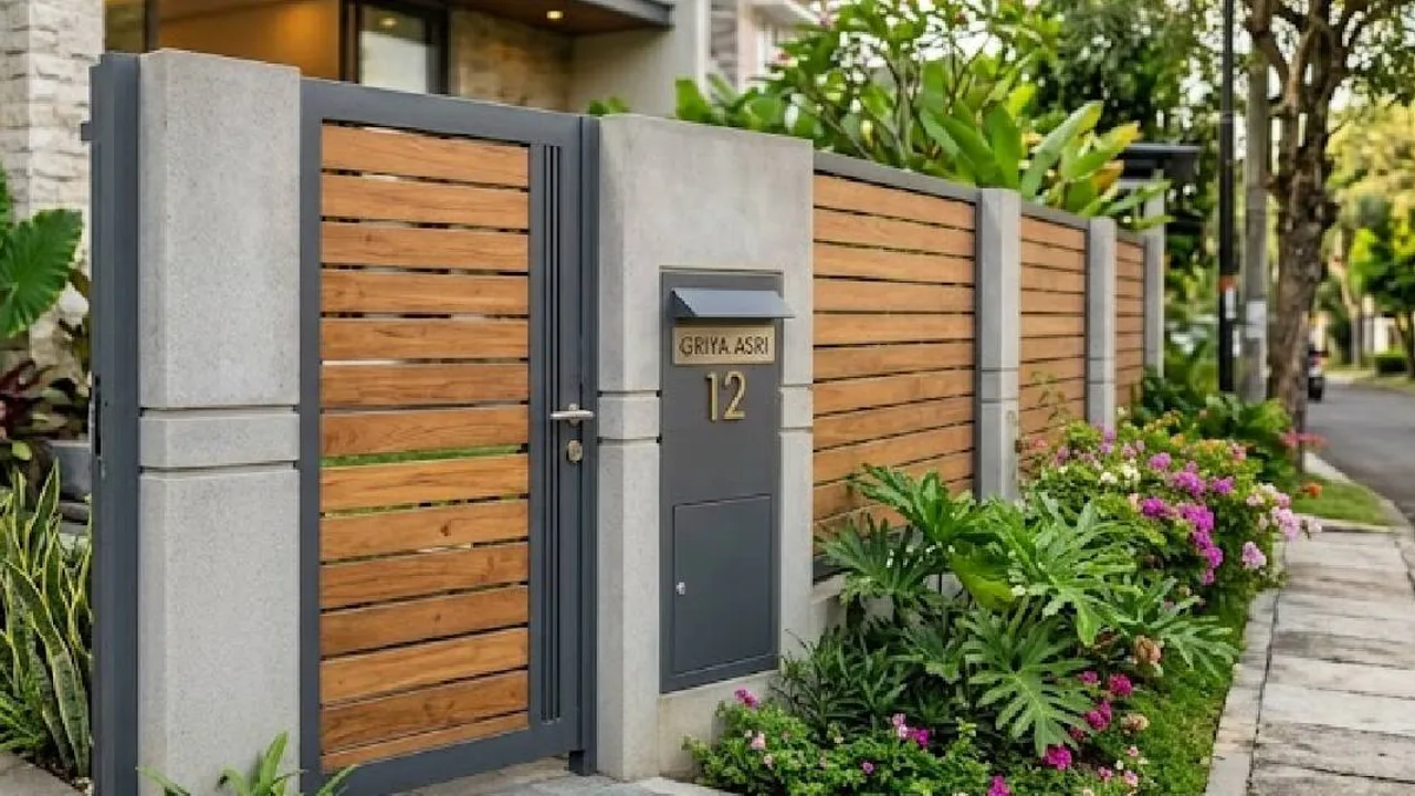 9 Inspirasi Pagar Rumah dengan Kotak Surat Terintegrasi untuk Tampilan Lebih Rapi