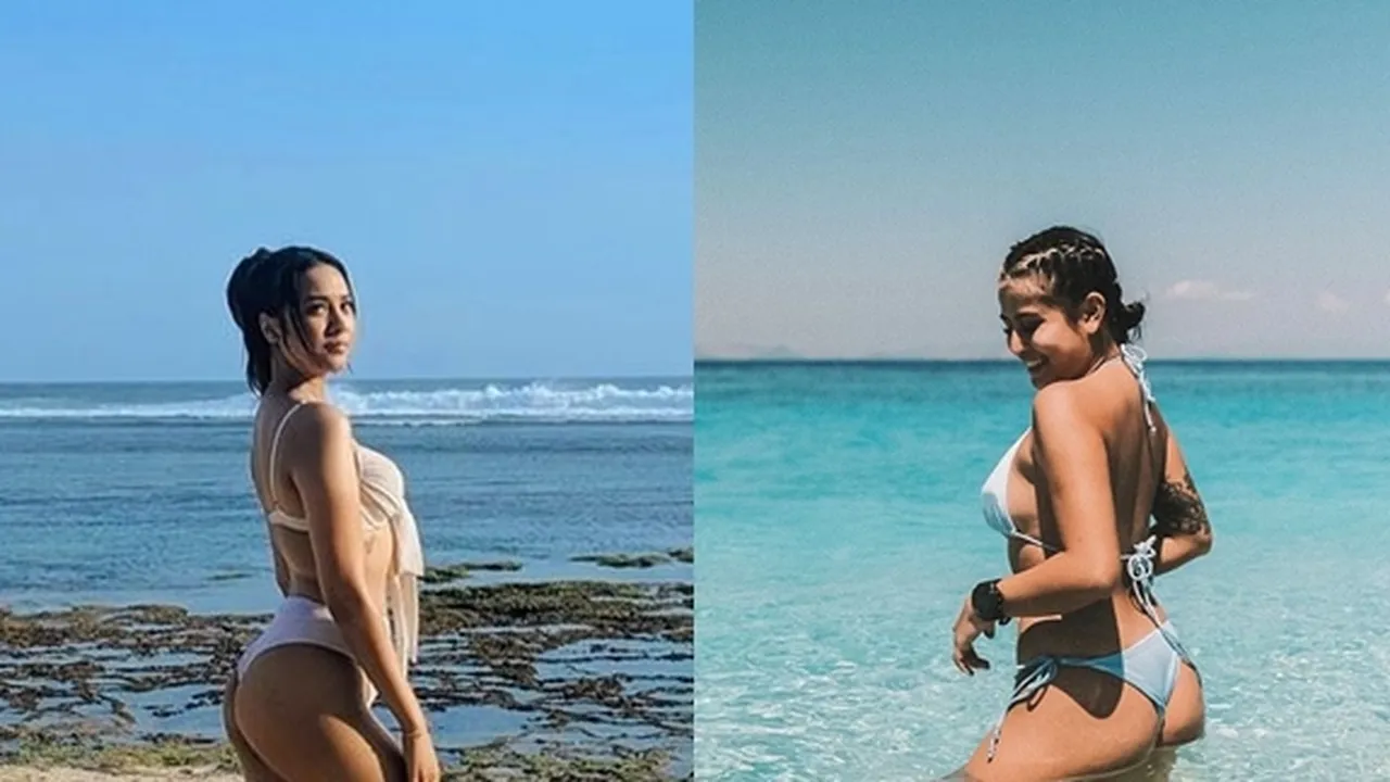 Adu Gaya Awkarin dan Anya Geraldine Kala Berbikini, Siapa Lebih Hot?