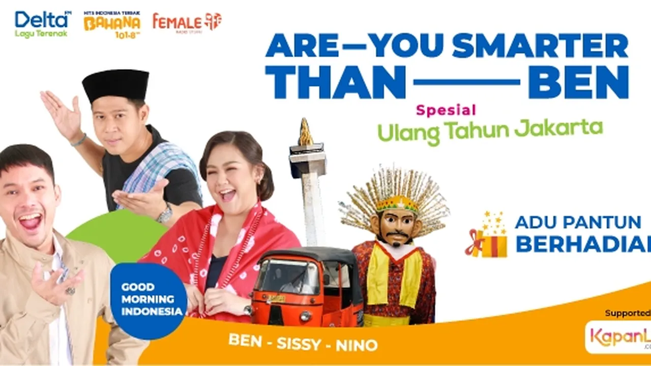 Adu Pantun Seru di 'Are You Smarter Than Ben Spesial Ultah Jakarta', Banyak Hadiahnya!