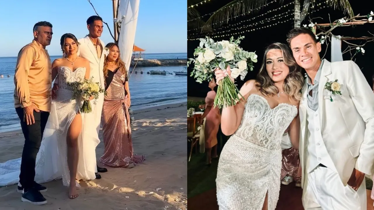 Amanda Gonzales dan Christian Rontini Gelar Resepsi Pernikahan Intim di Pinggir Pantai