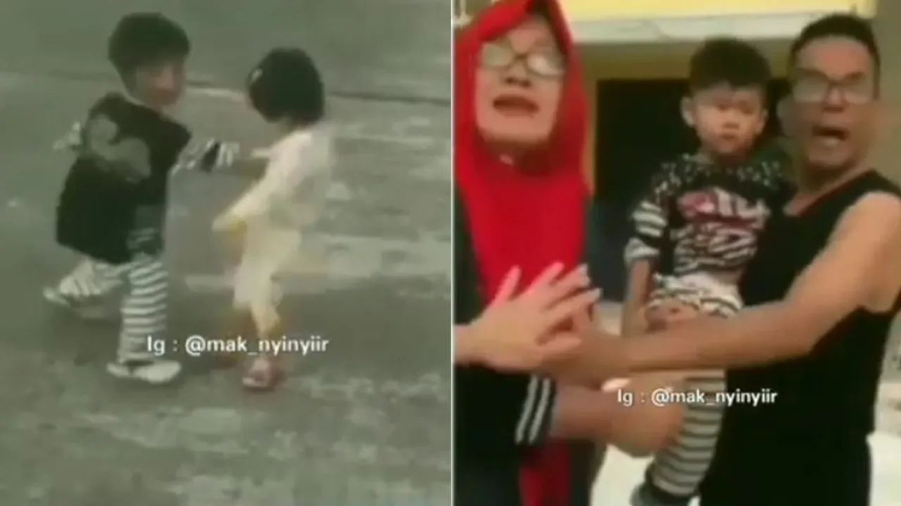 Anak Didorong Hingga Jatuh, Orangtuanya Beradu Mulut