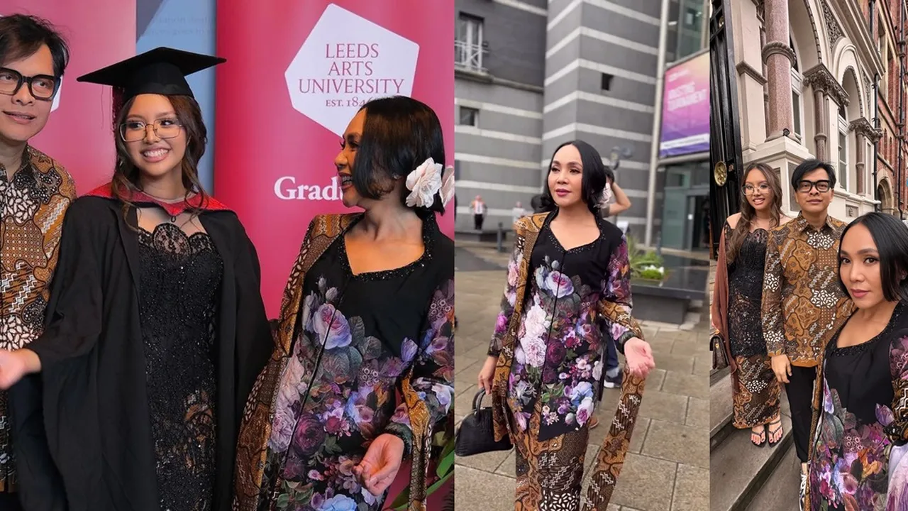 Anggunnya Dewi Gita di Wisuda Anak Semata Wayang, Pancarkan Aura Cantik Wanita Indonesia