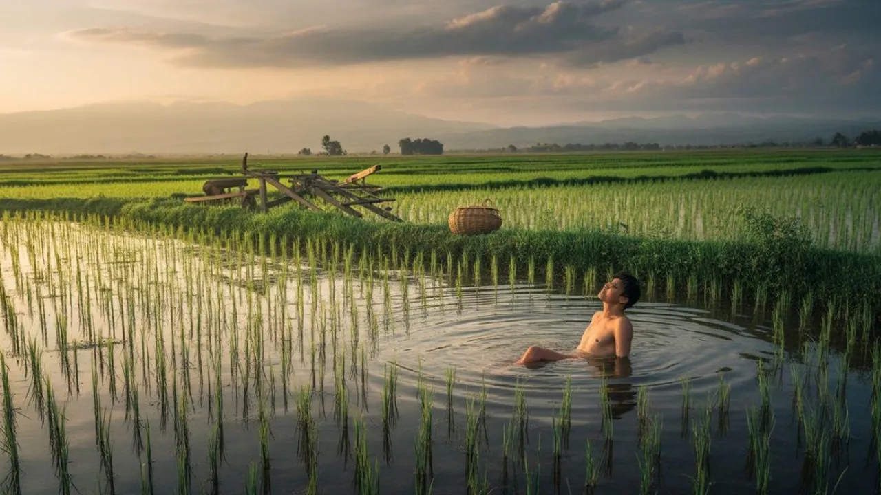 Arti Mimpi Mandi di Sawah: Makna dan Tafsir Lengkap