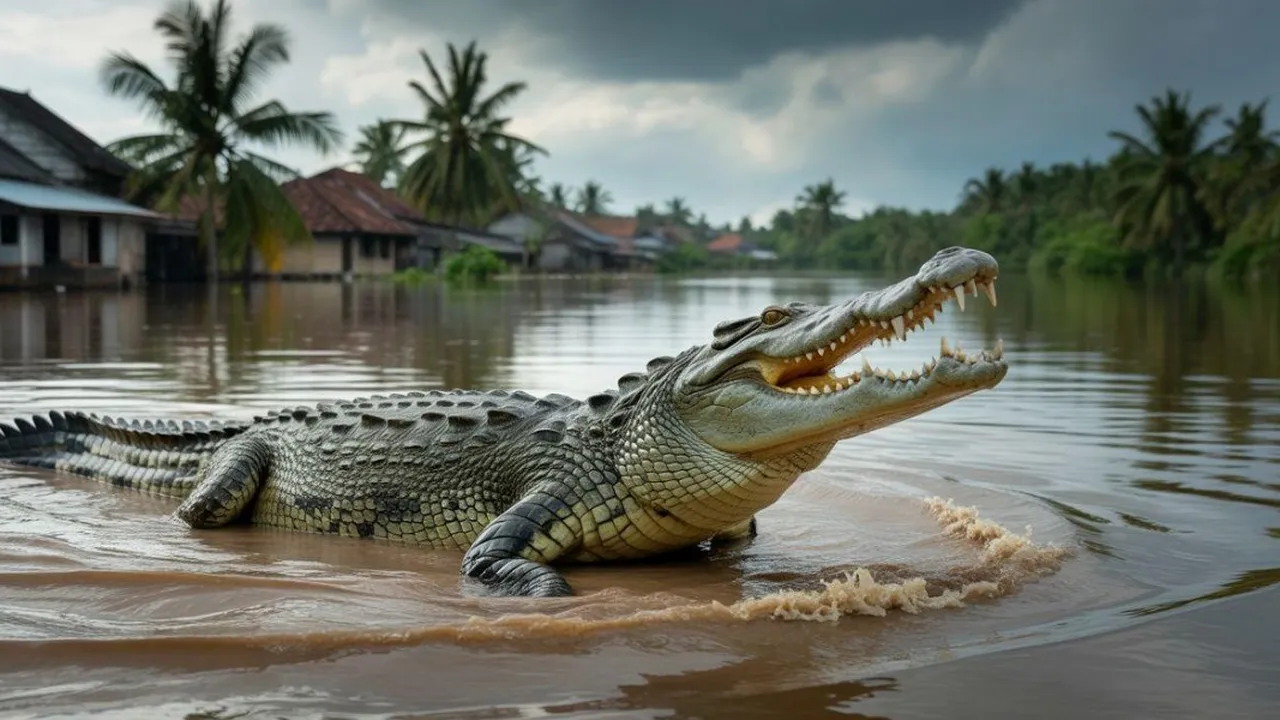 Arti Mimpi Melihat Buaya Saat Banjir: Makna dan Tafsir Lengkap
