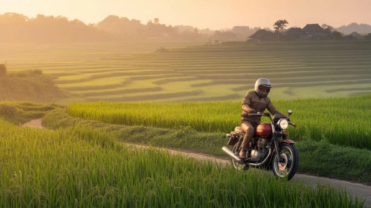 Arti Mimpi Naik Motor Lewat Sawah: Makna dan Tafsir Lengkap