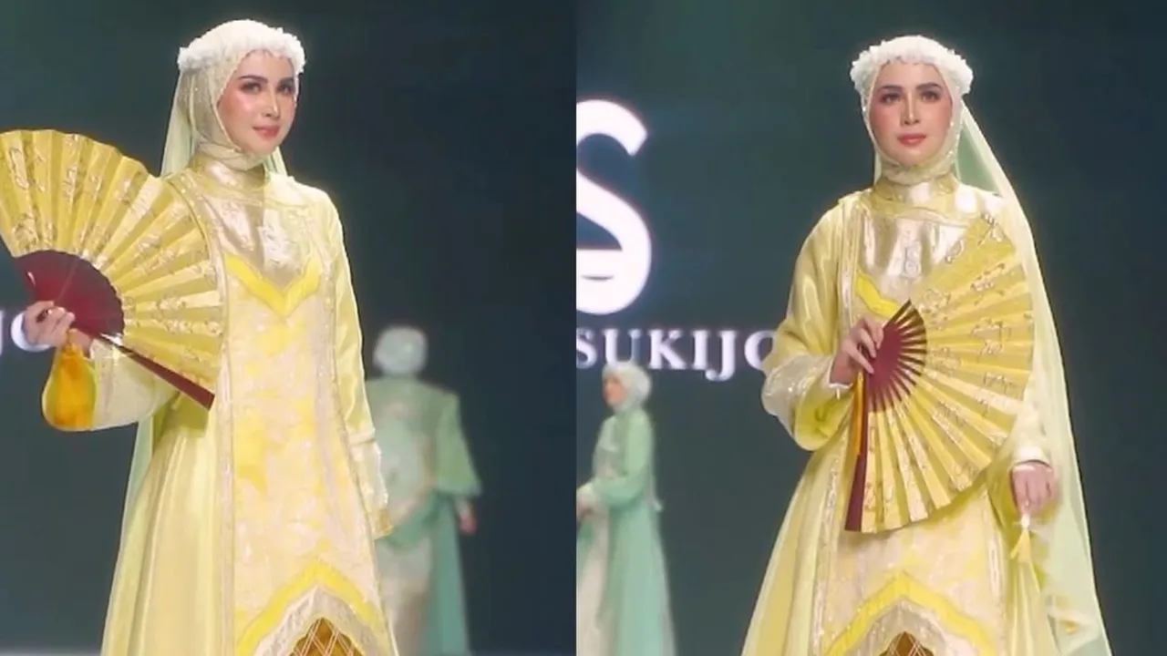 Arumi Bachsin Tampil Anggun dan Elegan di Catwalk, Busana warna Cerah pancarkan Aura Cantiknya