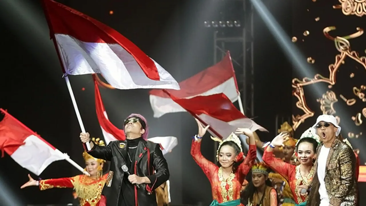 Atta Halilintar Kibarkan Bendera Merah Putih di Panggung YouTube FanFest Indonesia