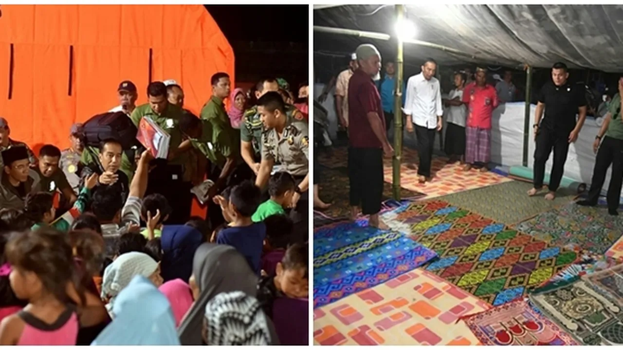 Berada di Lombok, Presiden Jokowi Mengimami Shalat Maghrib di Mushala Darurat