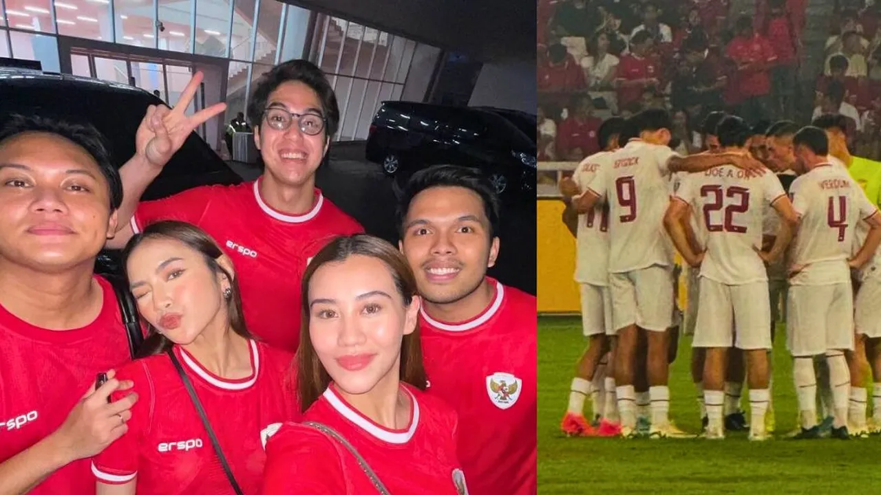 Berasa Jadi ‘Nyamuk’, Intip Potret El Rumi Nobar Timnas dengan Pasangan Aaliyah Massaid-Thariq Halilintar dan Mahalini-Rizky Febian