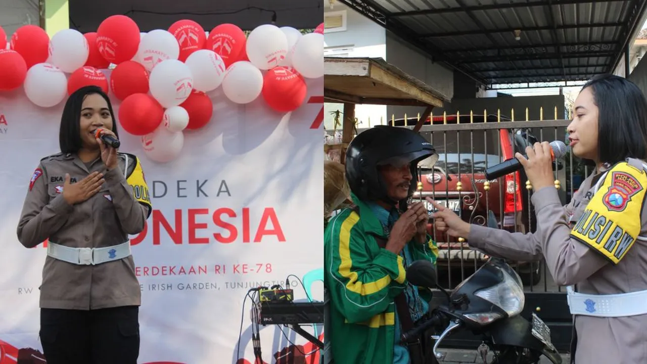 Beri Sambutan Acara, Polwan di Malang Mendadak Turun Panggung - Ingatkan Tukang Sayur yang Tak Pakai Helm Beri Sambutan Acara, Polwan di Malang Mendadak Turun Panggung - Ingatkan Tukang Sayur yang Tak Pakai Helm