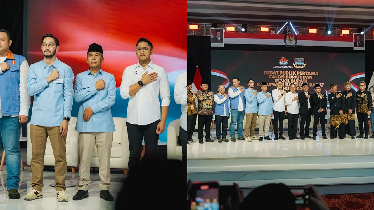 Bersaing di Pilbup Bandung Barat, 7 Potret Jeje Govinda, Hengky Kurniawan sampai Gilang Dirga di Momen Debat