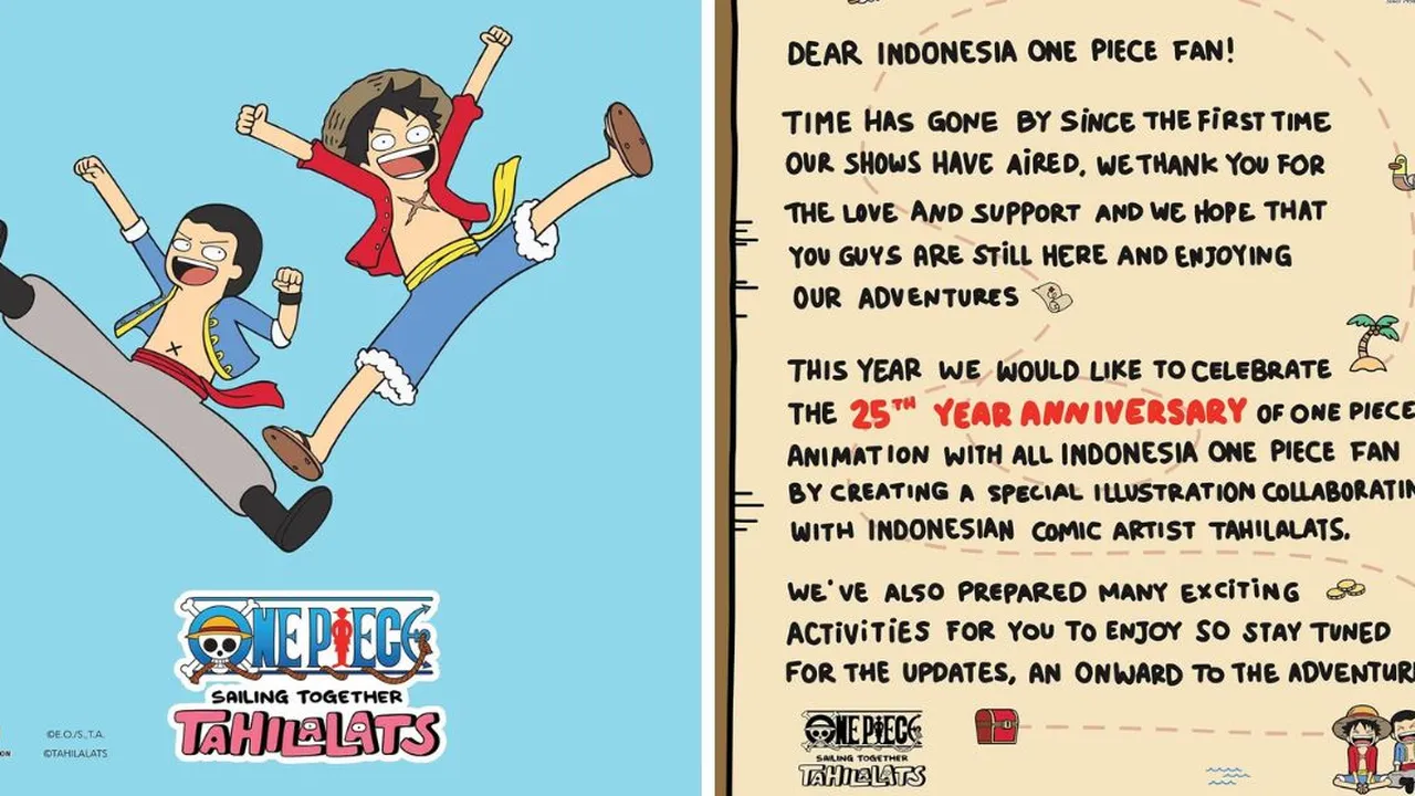 Bikin Nggak Sabar! Kolaborasi 'ONE PIECE' dan Tahilalats Hadir dengan 'ONE PIECE SAILING TOGETHER TAHILALATS!'