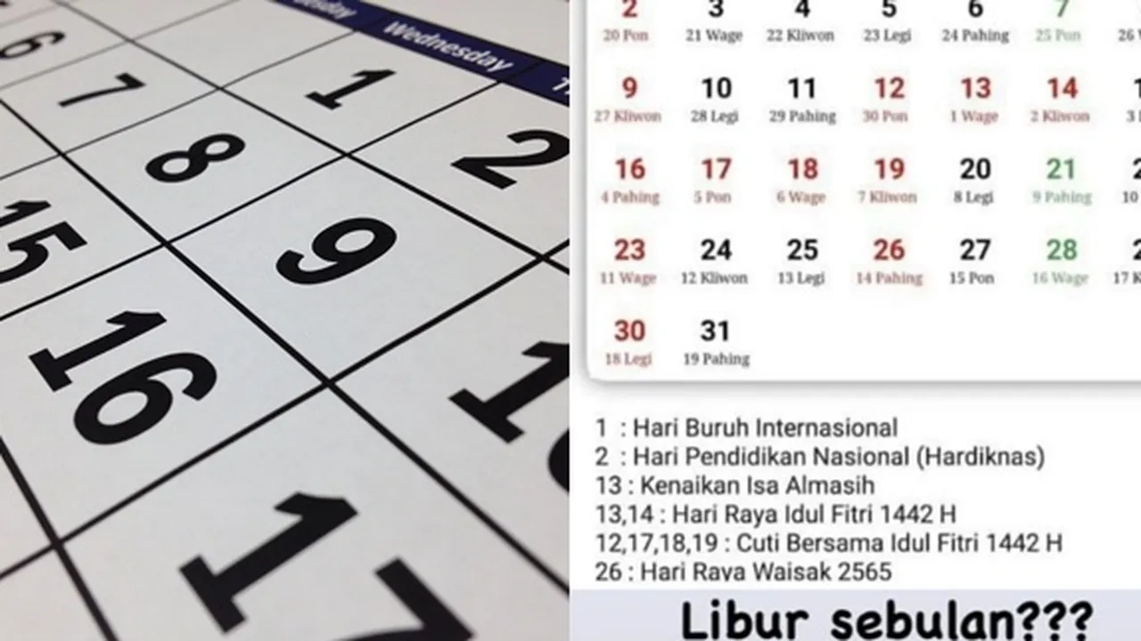 Bulan Mei 2021 Borong Banyak Hari Libur, Catat Tanggalnya!