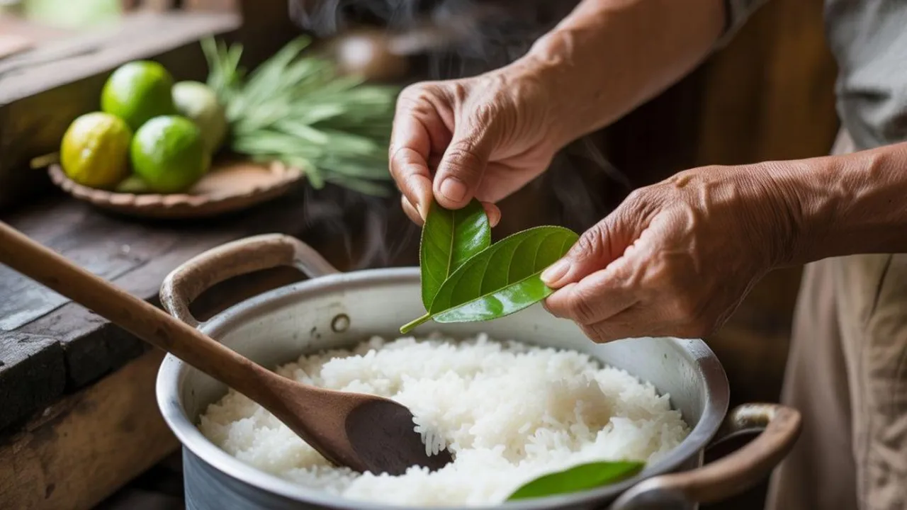 cara memasak nasi daun jeruk