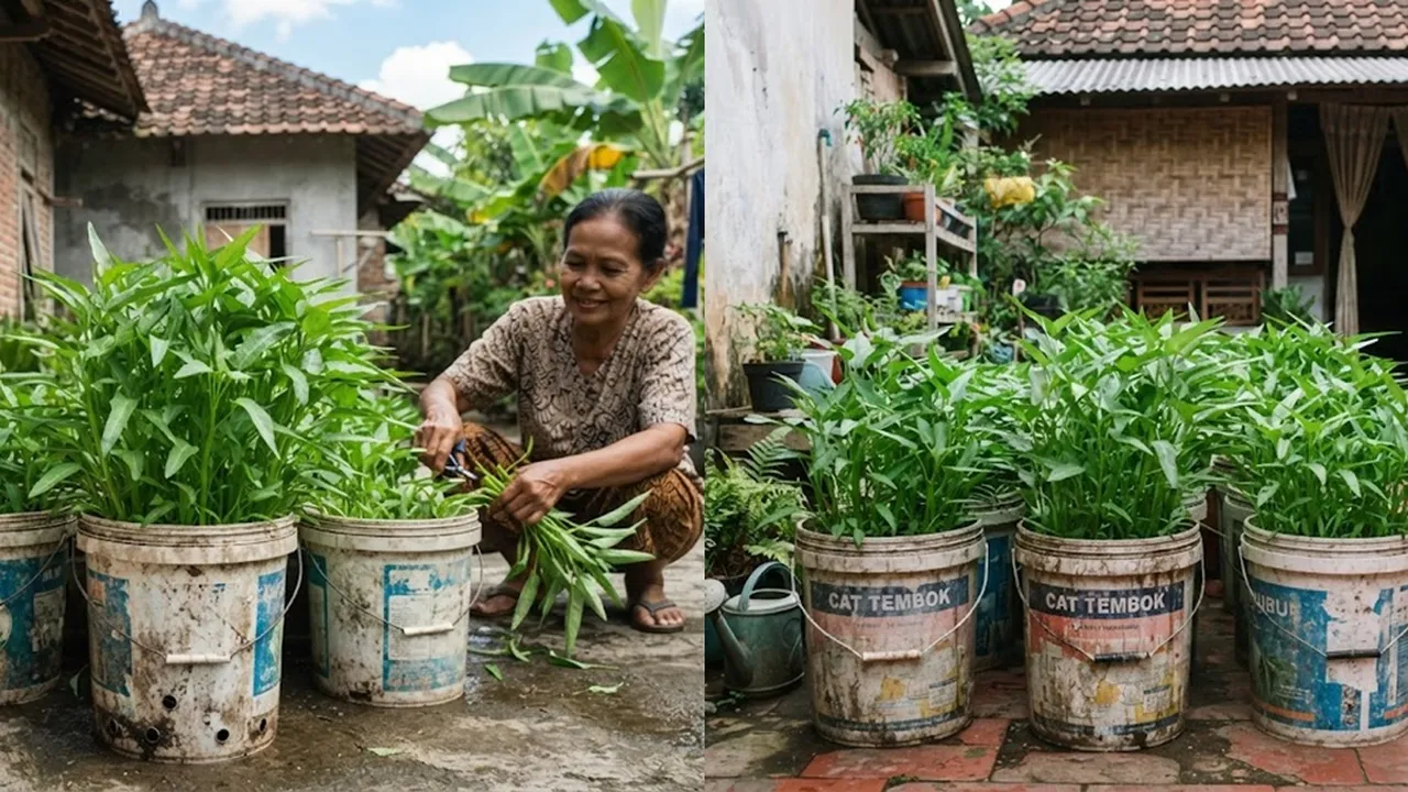 Cara Menanam Kangkung Hanya Pakai Ember Bekas, Siap Petik saat Panen