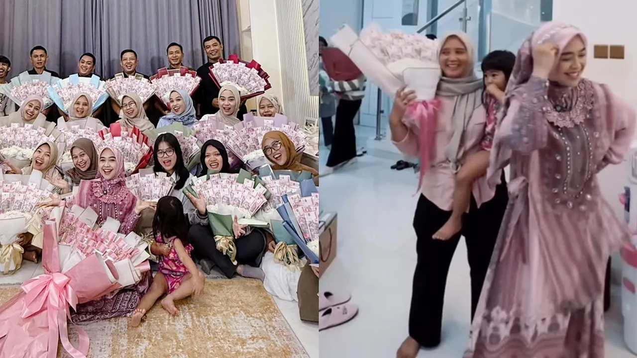 Cara Unik Ria Ricis Bagi THR ke Karyawan, Uang Dijadikan Buket
