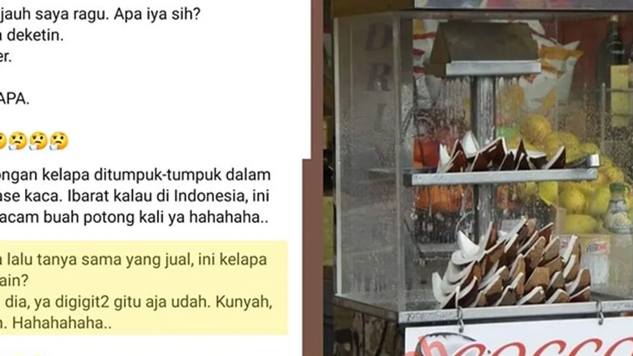 Cerita Unik Netizen Indonesia, Temukan Potongan Kelapa yang Dijadikan Cemilan di Italia