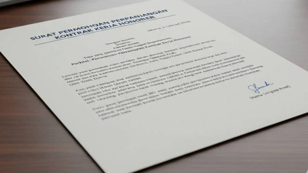 Contoh Surat Permohonan Perpanjangan Kontrak Kerja Honorer
