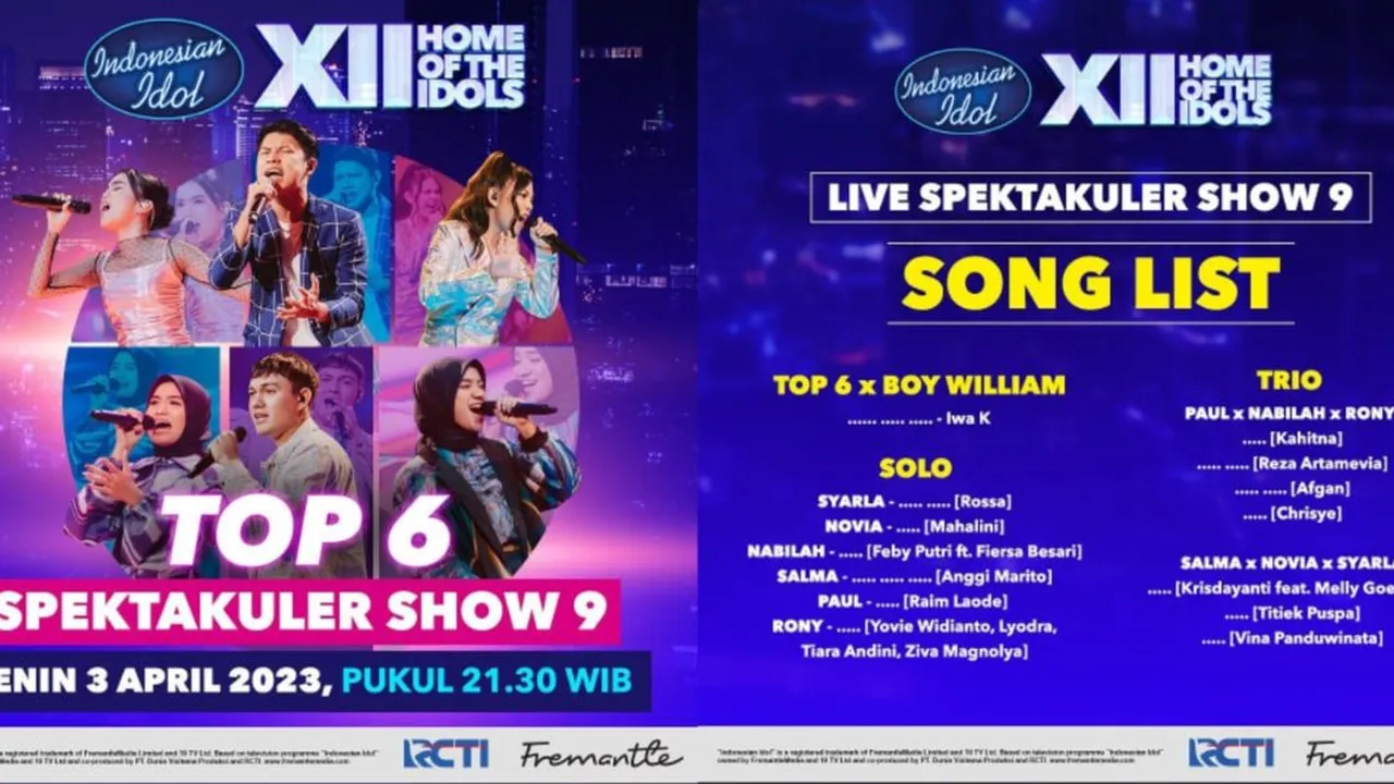 Daftar Kontestan Indonesian Idol Top 6, Tampil di Spektakuler Show 9 Bakal Ada Versi Trio