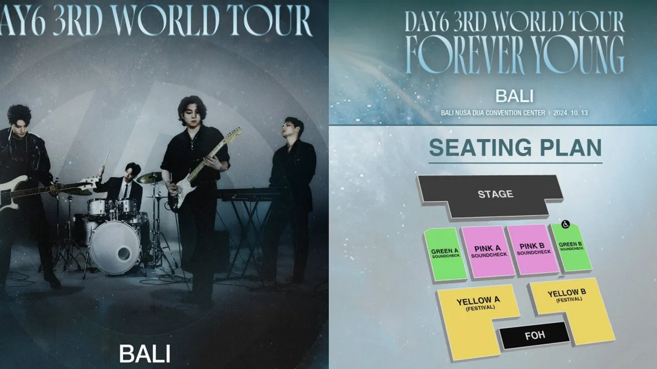 DAY6 Siap Bawa Keseruan di DAY6 3RD WORLD TOUR <FOREVER YOUNG> IN BALI, Intip Seat Plan - Harga Tiket Konsernya