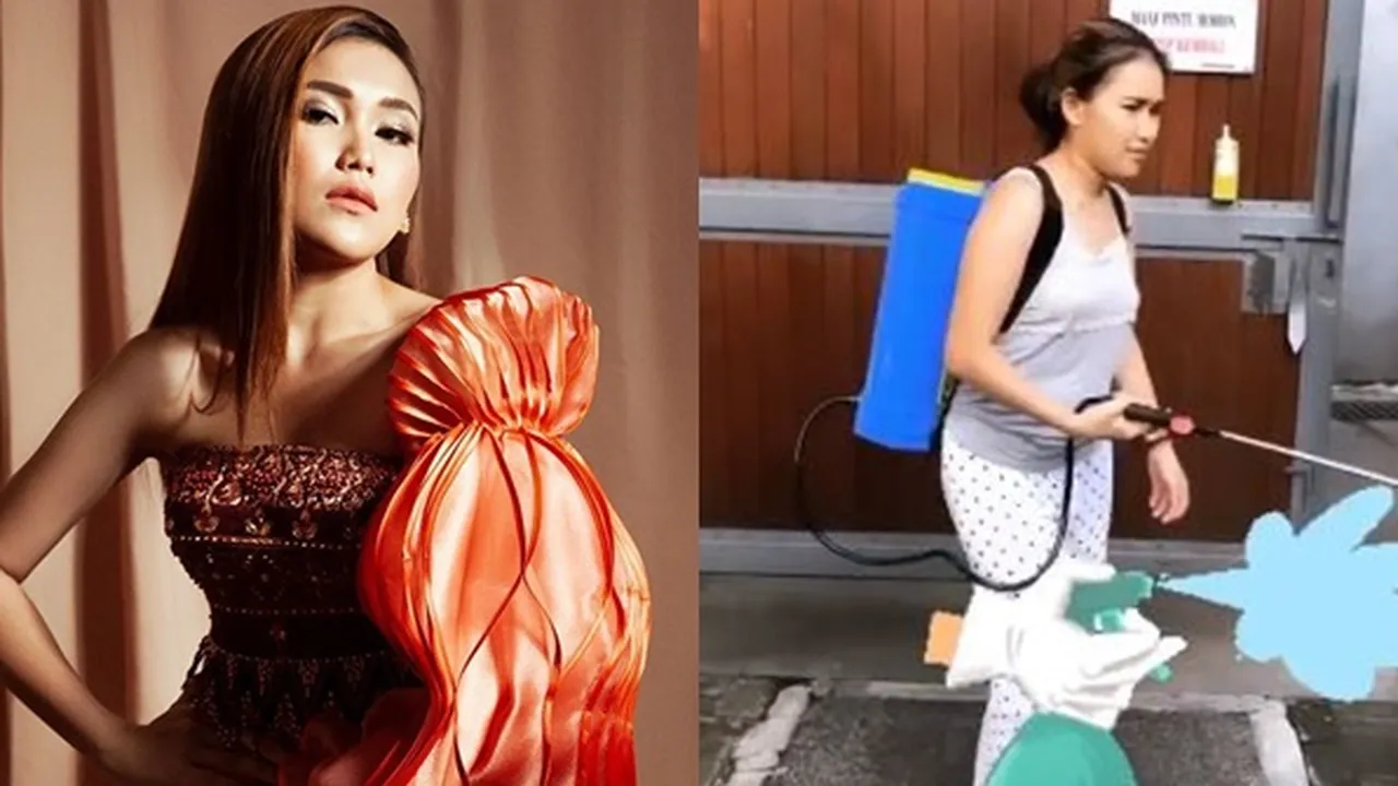 Demi Cegah Corona, Ayu Ting Ting Jadi Petugas Disinfektan Dadakan di Rumahnya