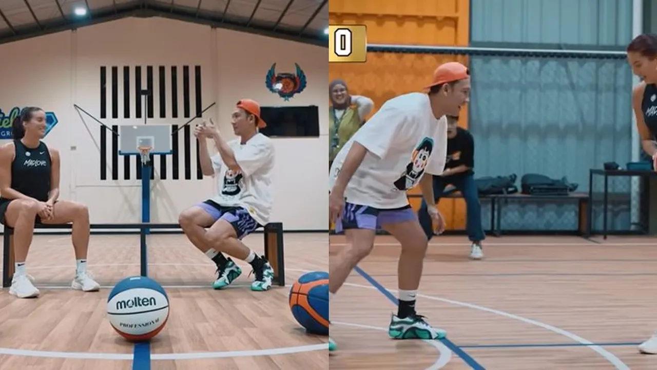 Denny Sumargo Tantang Istri Sandy Walsh Basket, Berujung Kalah