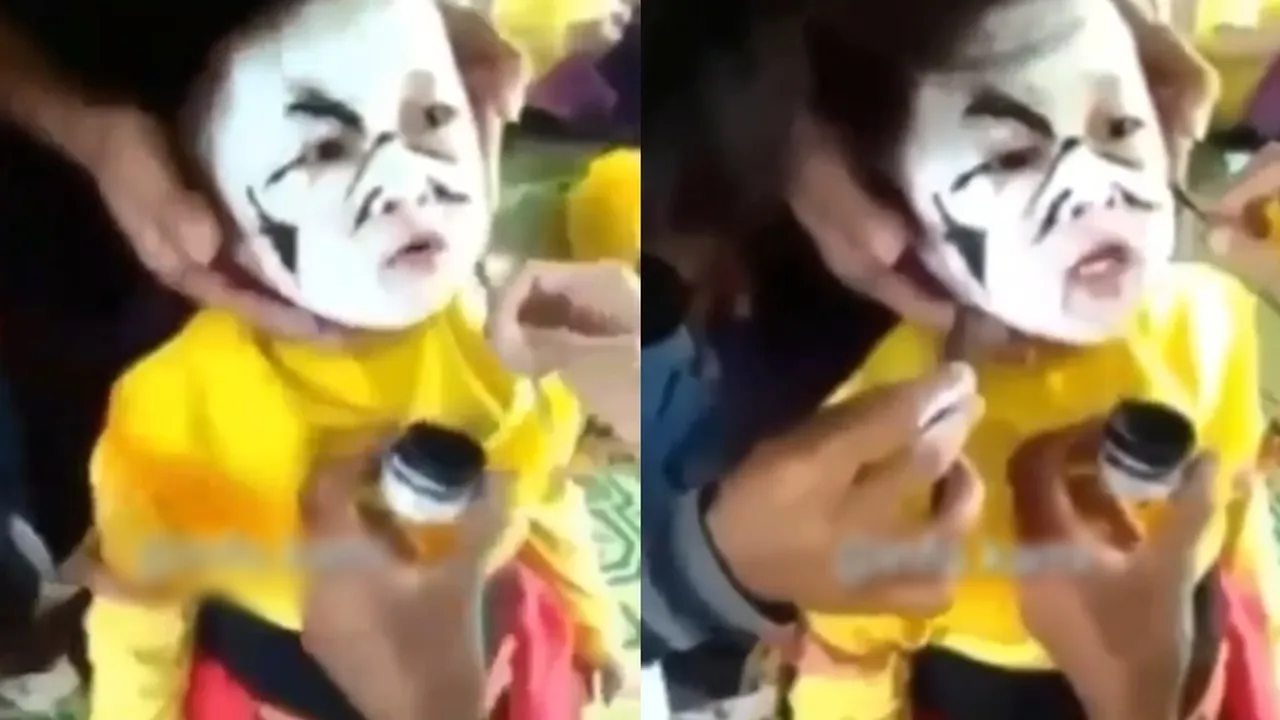 Dirias Pakai Face Painting, Anak Ini Teriak Ketakutan Karena Jadi Setan?