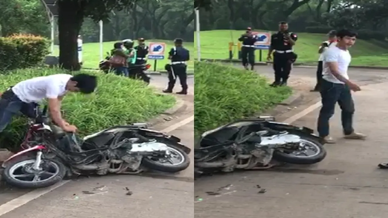 Ditilang Karena 4 Kesalahan, Cowok Ini Ternyata Rusak Motor Ceweknya