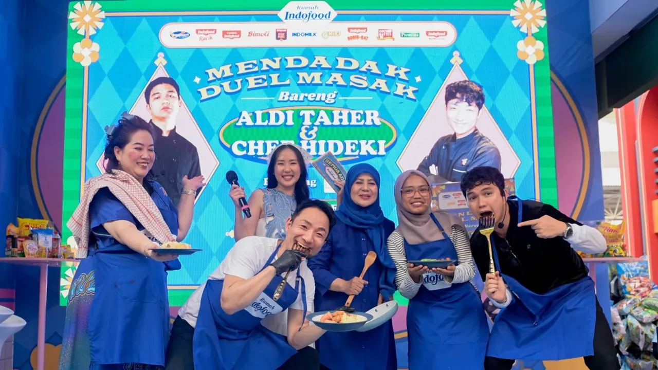 Duel Masak Aldi Taher Vs Chef Hideki Bikin Rumah Indofood JFK 2026 Makin Meriah