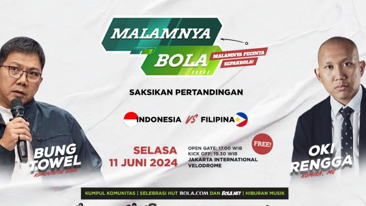 Dukung Laga Timnas Indonesia Lebih Seru Bareng Bola.com dan Bola.net di Event 'Malamnya Bola', Tiketnya Gratis!