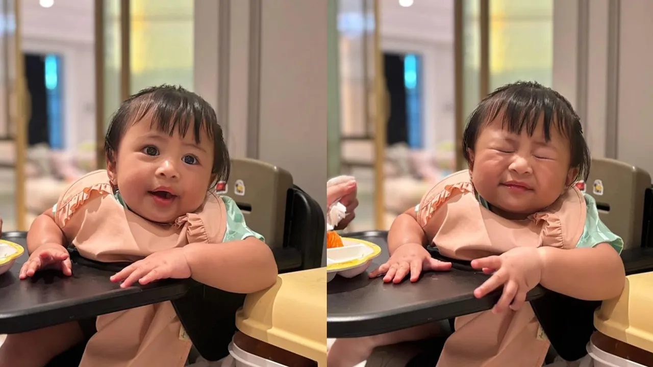 Ekspresi Gemas! Potret Lily Saat Makan Ini Mirip Emoticon Hidup