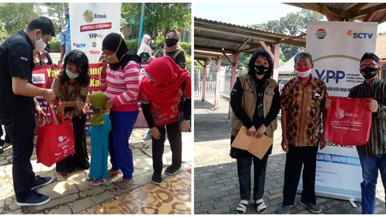 EMTEK Peduli Corona Salurkan 1.500 Paket Sembako dan 3.000 Masker Kain