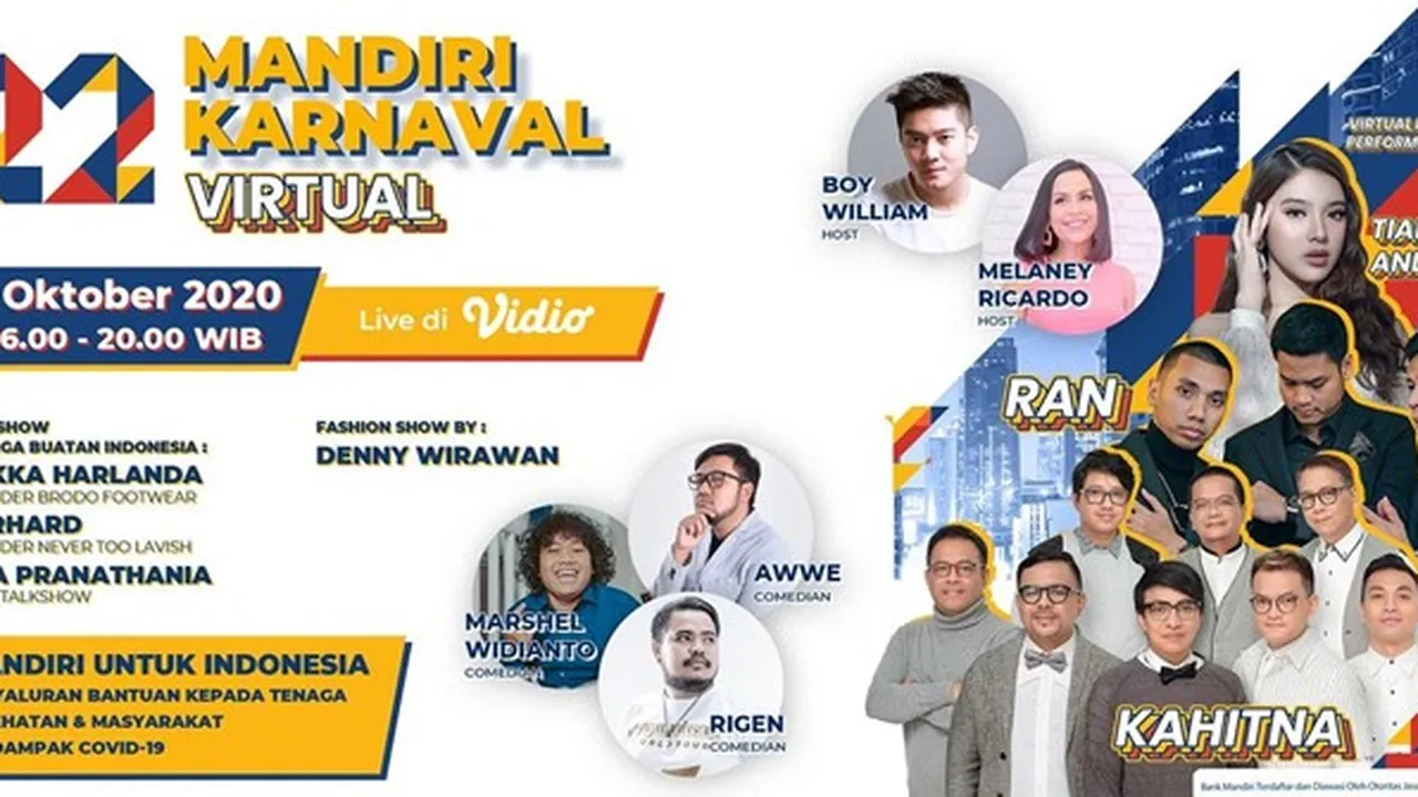 Event Puncak Mandiri Virtual Karnaval, Rekor Potong Tumpeng Online dan Didukung Banyak Bintang Top