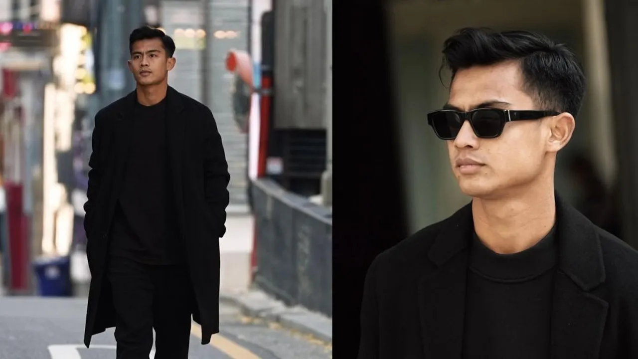 Fashion Serba Hitam Pratama Arhan, Penampilannya Bak Model Profesional