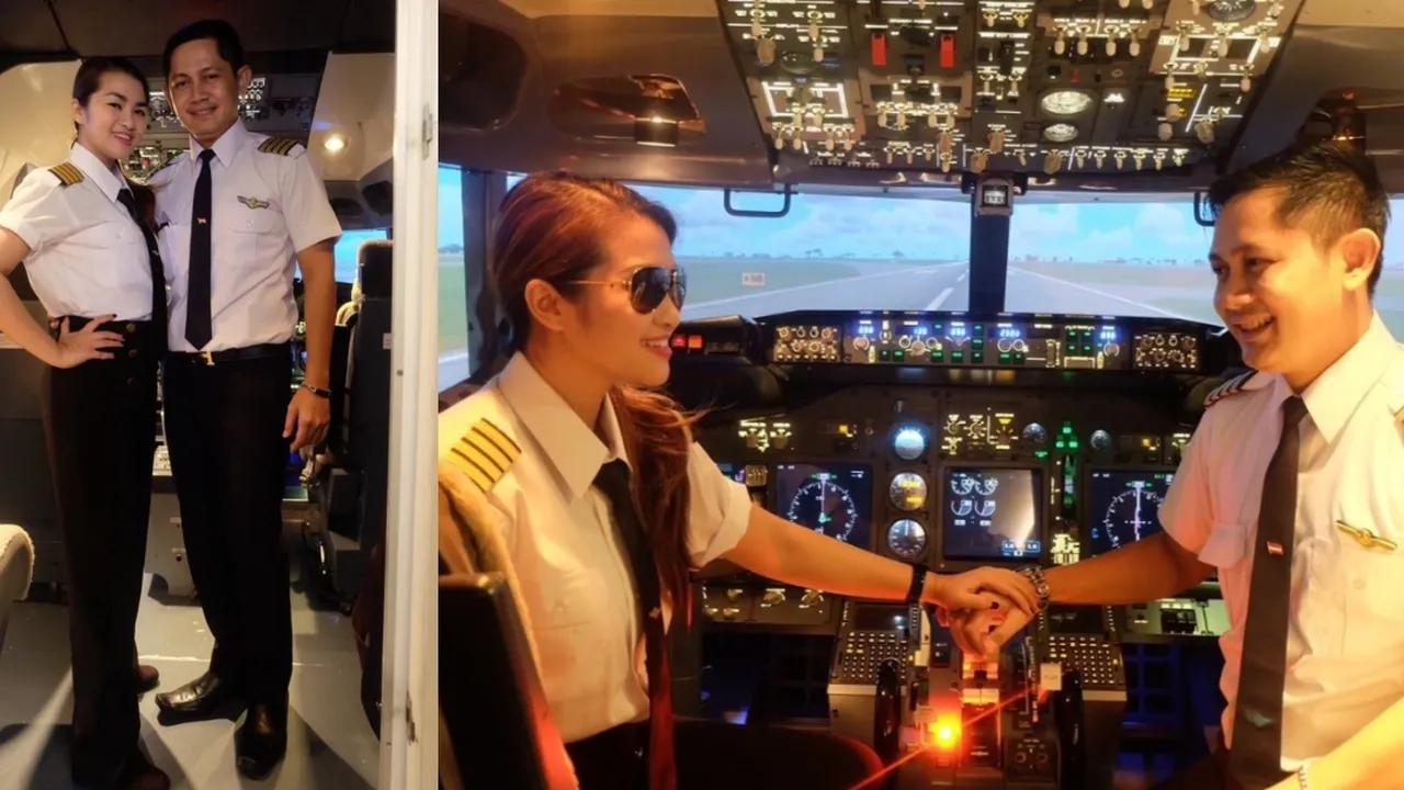 Bak Pilot, Fitri Carlina Coba Simulasi Terbangkan Pesawat - Pakai Seragam Suami Bak Pilot, Fitri Carlina Coba Simulasi Terbangkan Pesawat - Pakai Seragam Suami