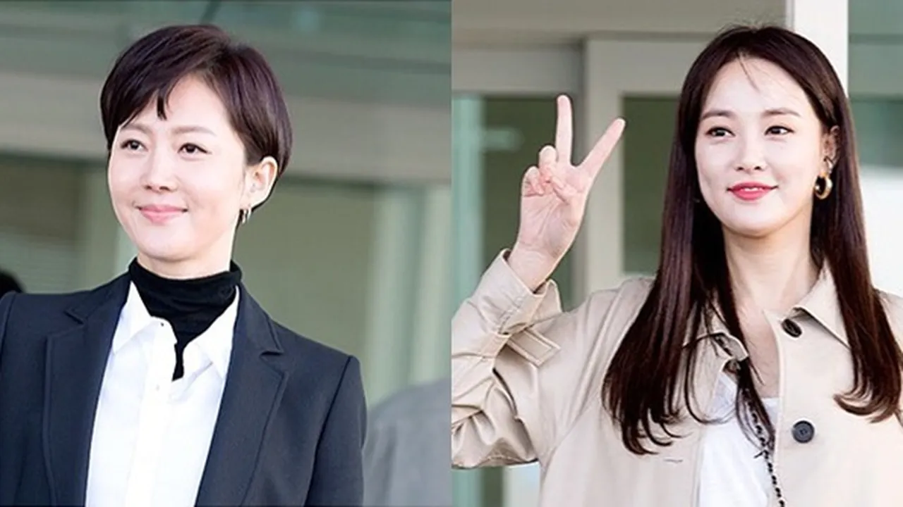 FOTO: Fashion Yum Jung Ah 'SKY Castle' dan Lee Jooyeon Saat Menuju Bali