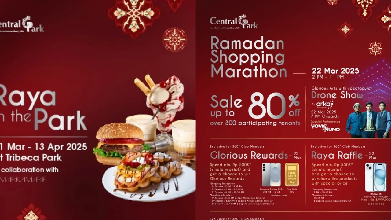 Glorious Spirit 'Raya': Keberkahan Ramadhan Bertema Golden Hour Blessing di Central Park & Neo Soho