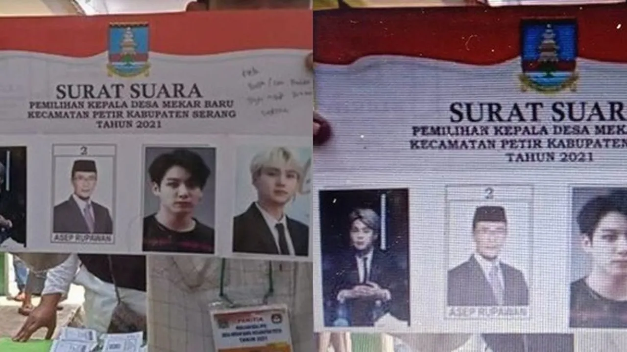 Heboh! Surat Suara Pilkades Serang Ditempel Wajah Ganteng Member BTS - Kok Bisa?
