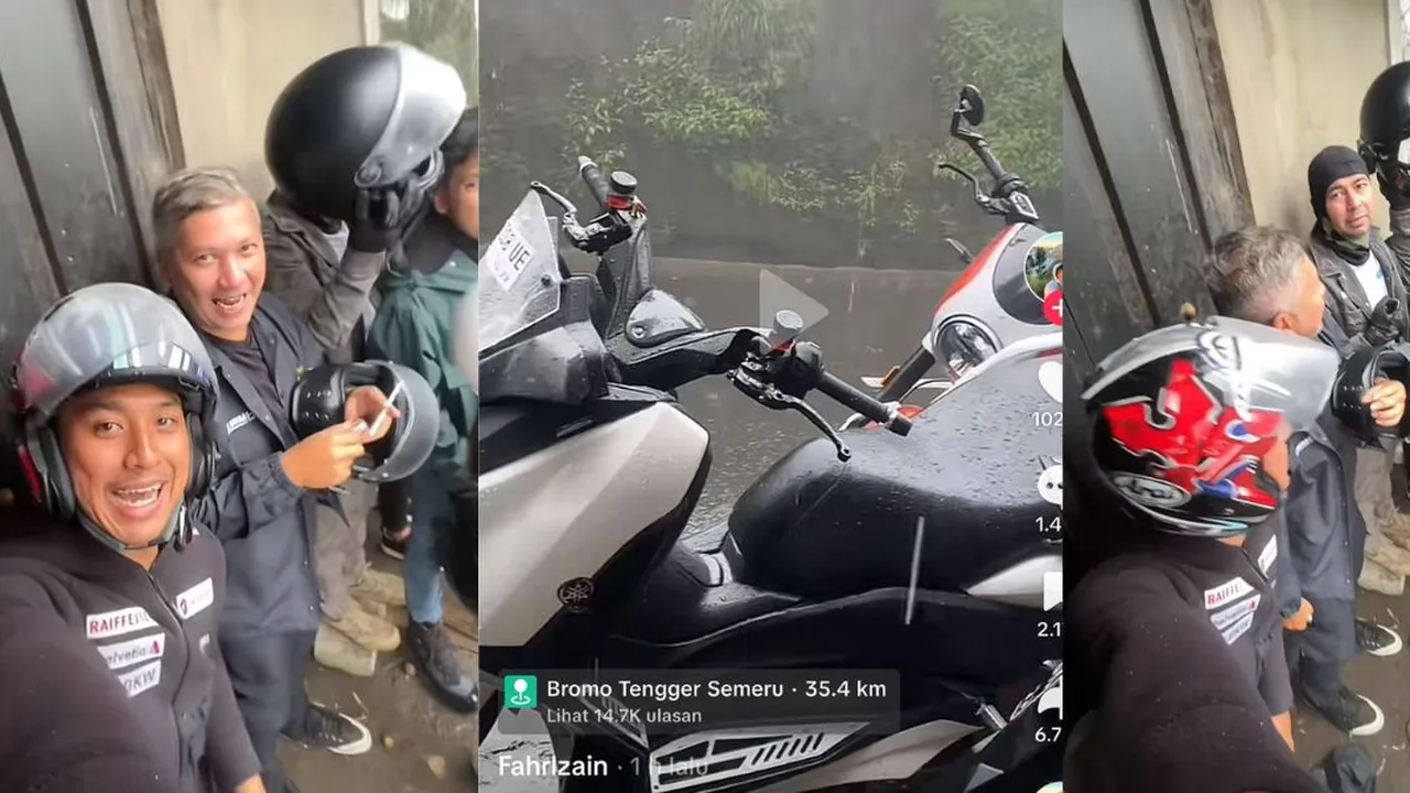 Hoki Banget, Pria Ini Berteduh Bareng Geng Motor The Dudas Minus One - Ramahnya Gading Marten Hoki Banget, Pria Ini Berteduh Bareng Geng Motor The Dudas Minus One - Ramahnya Gading Marten