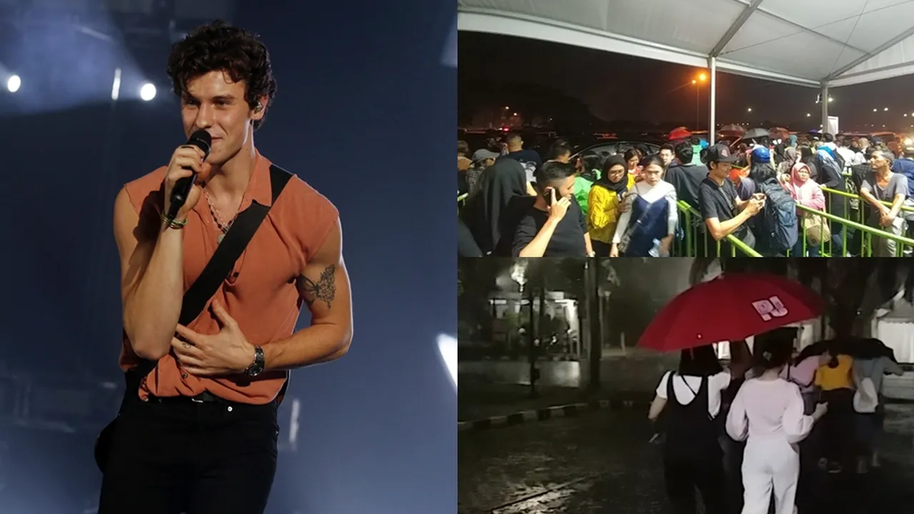 Hujan Deras Sebelum Konser, Penggemar Shawn Mendes Rela Basah-Basahan