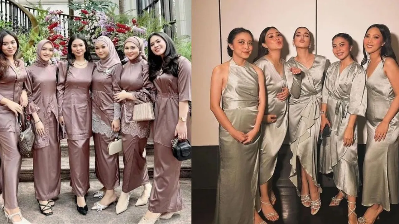 Inspirasi Model Baju Bridesmaid Satin Polos, Cocok untuk Hijab dan Non-Hijab