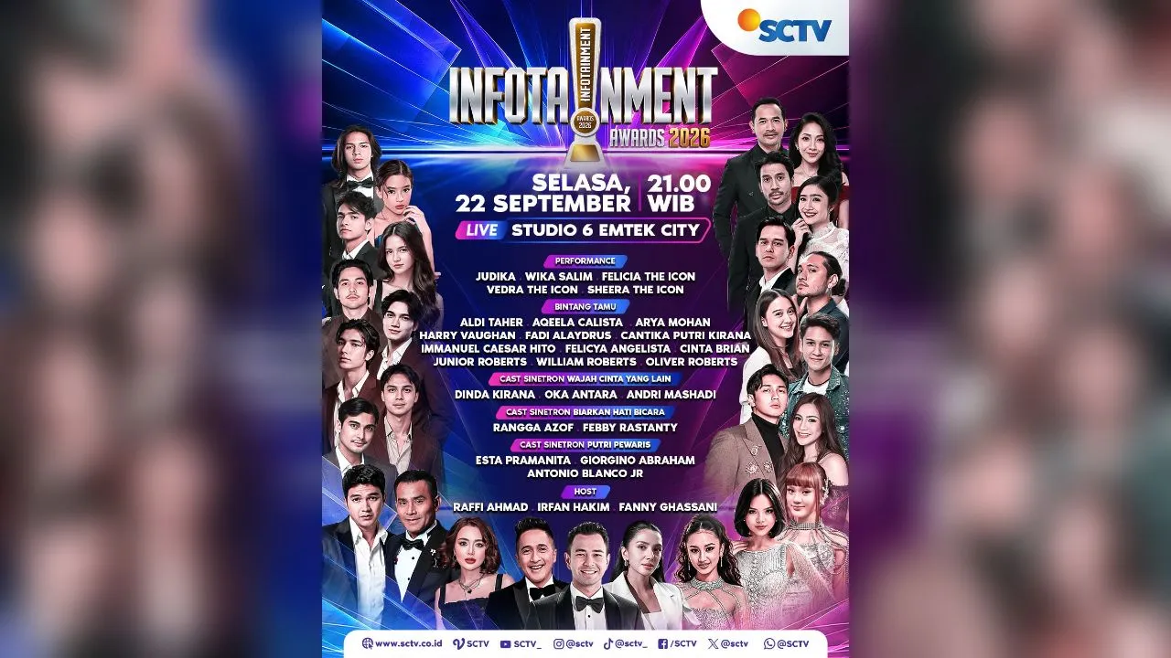 Jelang SCTV Infotainment Awards 2026, Simak Cara Dukung Jagoanmu!