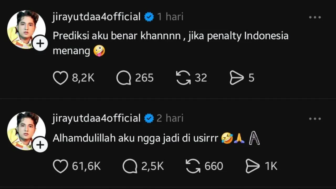 Jirayut Lega Indonesia Menang: Alhamdulillah Aku Ngga Jadi Diusir