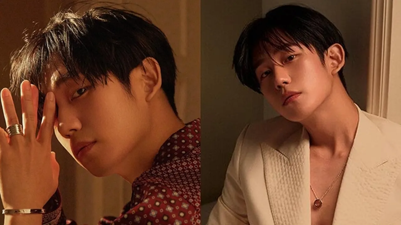 Jung Hae In Pamer Lengan Kekar & Dada Bidang di Pemotretan 'ELLE Korea'