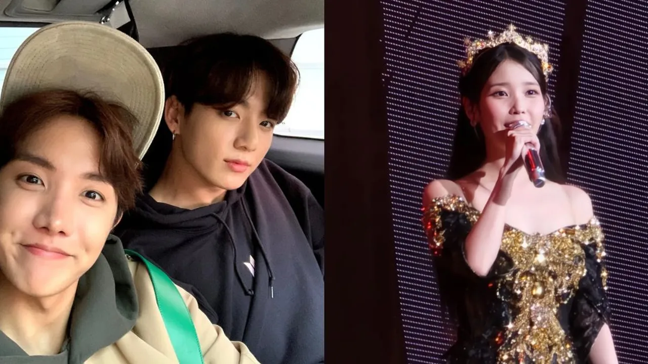 Jungkook dan J-Hope BTS Tonton Konser IU, Asyik Menikmati Sambil Pegang Light Stick