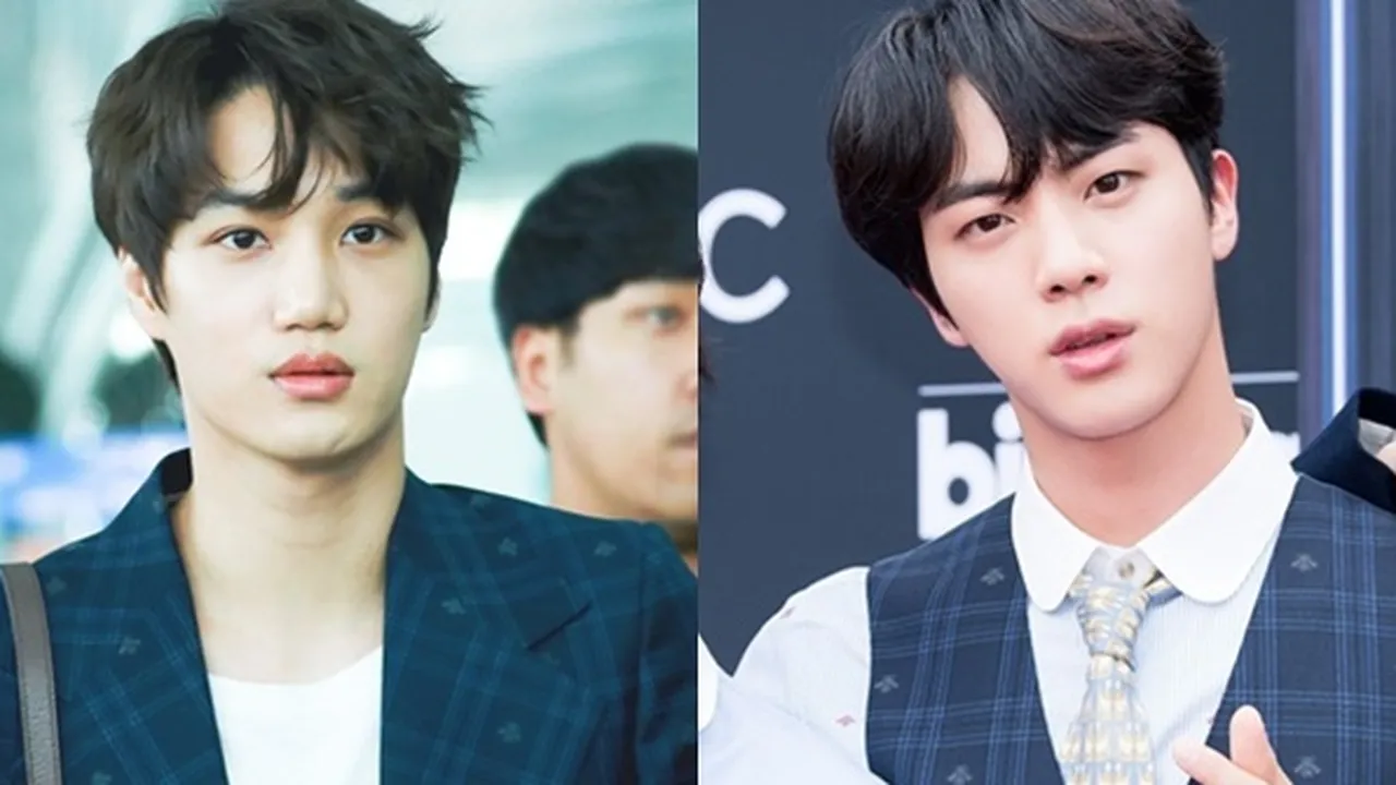 Kai EXO - Jin BTS Pakai Busana Mirip, Siapa Yang Lebih Kece?