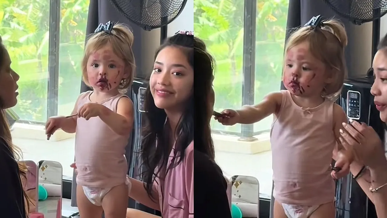 Kamari Main Lipstik Jennifer Coppen, Wajah Penuh Coretan yang Bikin Gemas