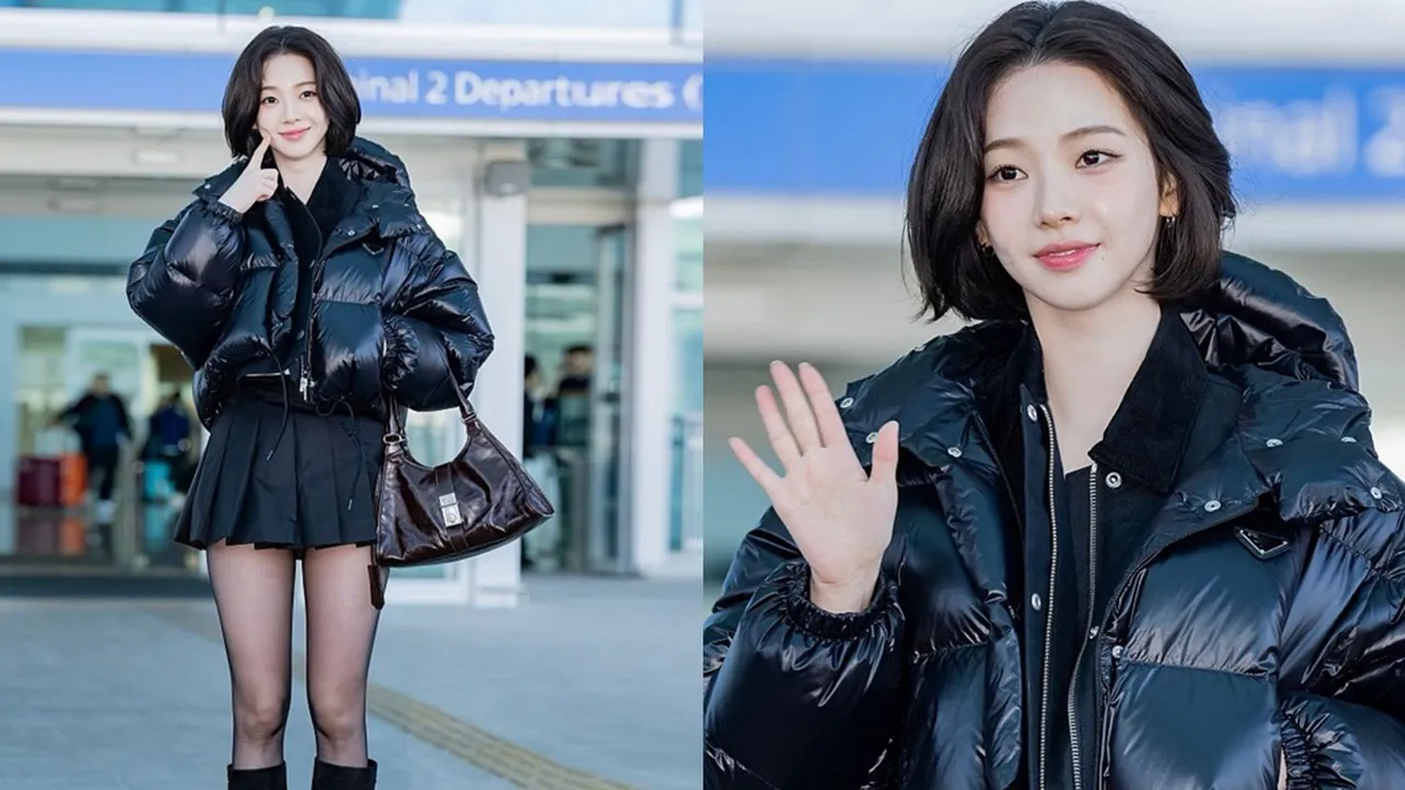 Karina aespa Tampil Fresh dengan Rambut Pendek di Bandara, Siap Hadiri Milan Fashion Week 2025