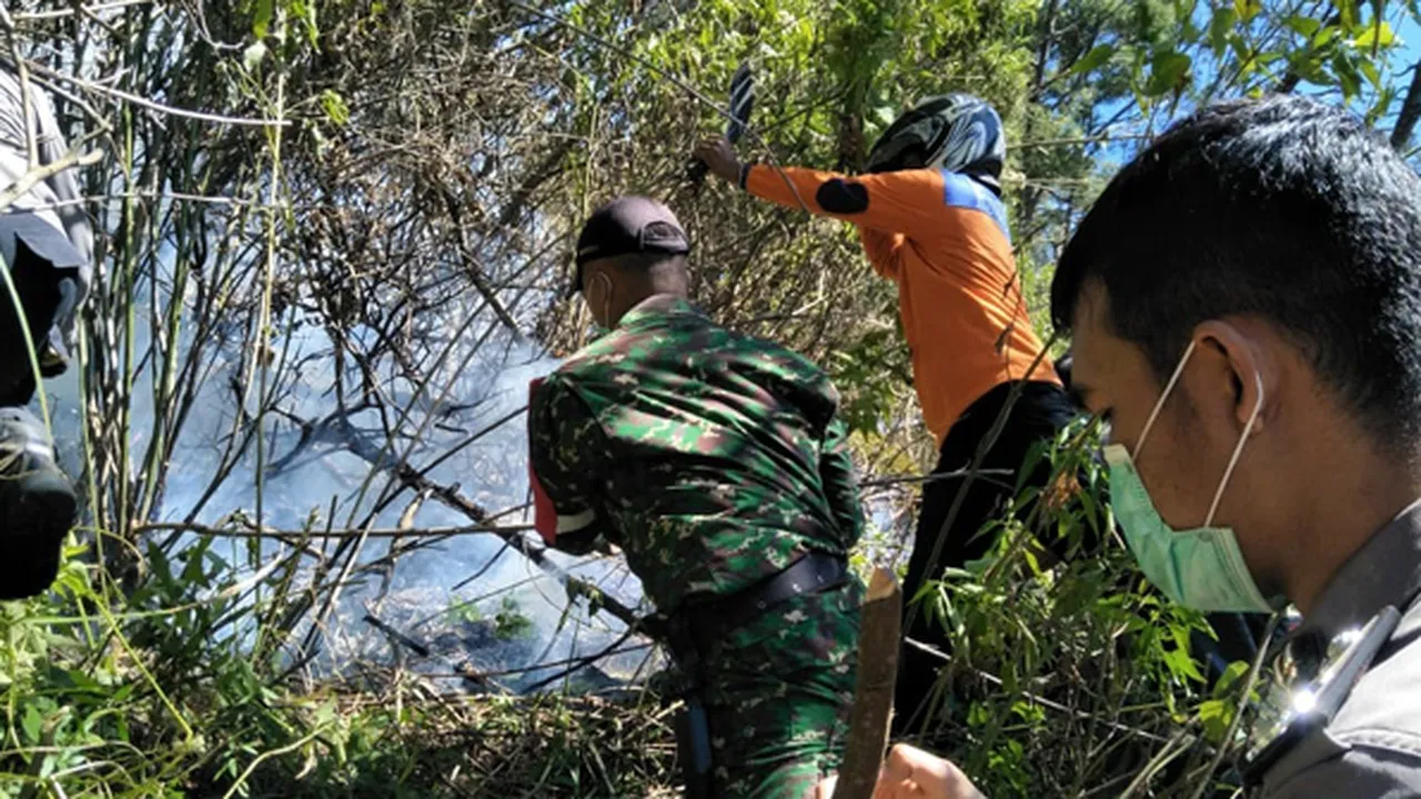Kebakaran Hutan Lereng Gunung Panderman Capai 60 Hektar & Terus Meluas