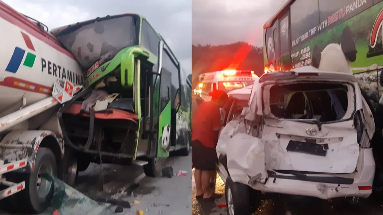 Kecelakaan Beruntun Libatkan Truk BBM di Tol Mapan, Sopir Bus Meninggal Dunia